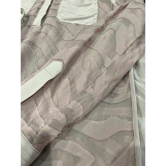 Rebecca Taylor Button Up Blouse Women's Pink Blush Animal Print Silk Sheer Top 2 - Picture 5 of 13